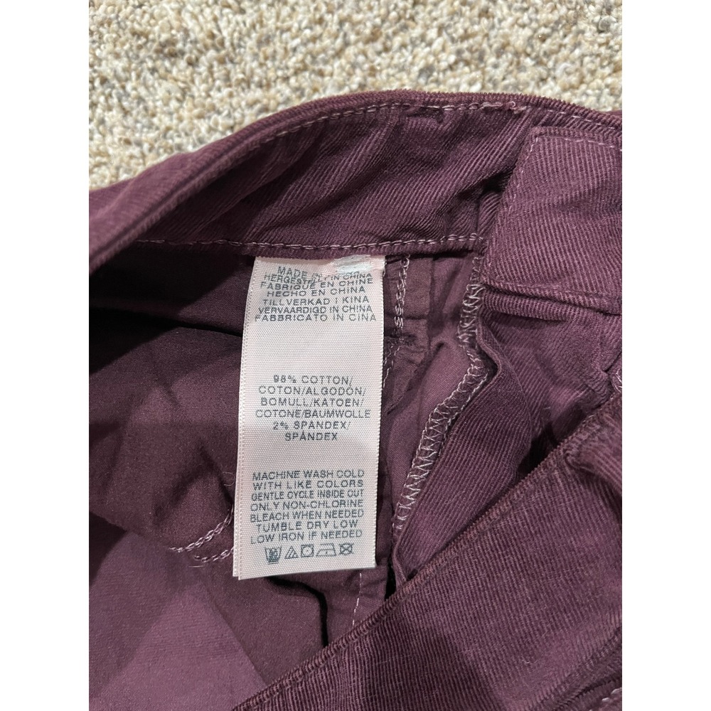 True Religion Burgundy Corduroy Slim Fit Pants Womens 29‎ Plum Purple Stretch - Picture 6 of 9